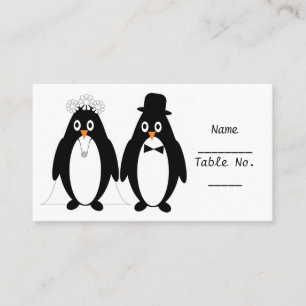 Pinguin Design Wedding Place Einstellkarte Platzkarte