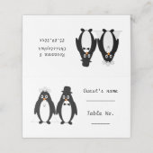 Pinguin Design Wedding Platzkarte (Außenseite Aufgefaltet)