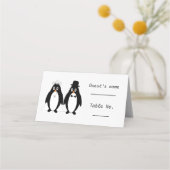 Pinguin Design Wedding Platzkarte (Vorderseite)
