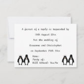 Pinguin Design Wedding RSVP Karte (Rückseite)