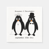 Pinguin Design Wedding Serviette (Vorderseite)