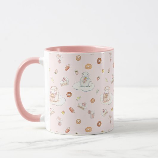 Pinguin-Desserts Pink Monogram Tasse (Links)