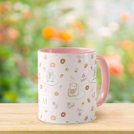 Pinguin-Desserts Pink Monogram Tasse