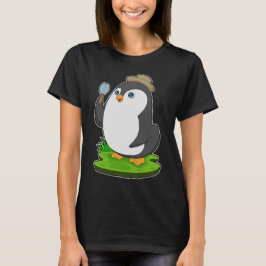 Pinguin Detective Magnifying Glas T-Shirt