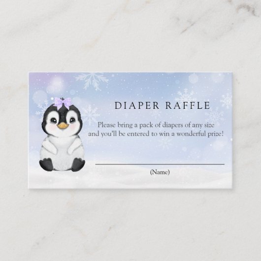 Pinguin Diaper Raffelkarte Begleitkarte (Vorderseite)