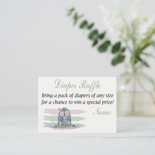 Pinguin Diaper Raffles Tickets (Stehend Vorderseite)