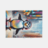 Pinguin Digital Art Malerei Cool Fleecedecke (Vorderseite (Horizontal))