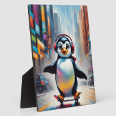 Pinguin Digital Art Malerei Cool Fotoplatte (Seite)
