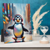 Pinguin Digital Art Malerei Cool Fotoplatte (Seite)