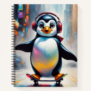 Pinguin Digital Art Malerei Cool Notizblock