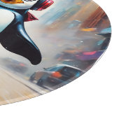Pinguin Digital Art Malerei Cool Schneidebrett (Ecke)