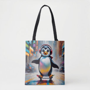 Pinguin Digital Art Malerei Cool Tasche