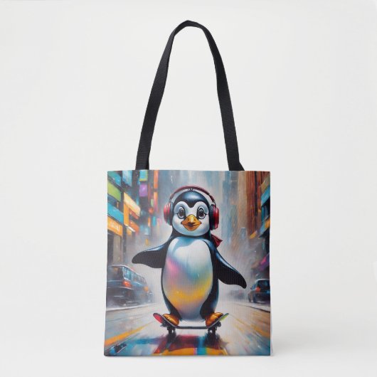 Pinguin Digital Art Malerei Cool Tasche (Vorderseite)