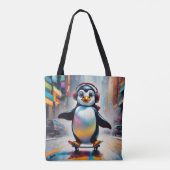 Pinguin Digital Art Malerei Cool Tasche (Rückseite)