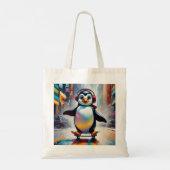 Pinguin Digital Art Malerei Cool Tragetasche (Rückseite)