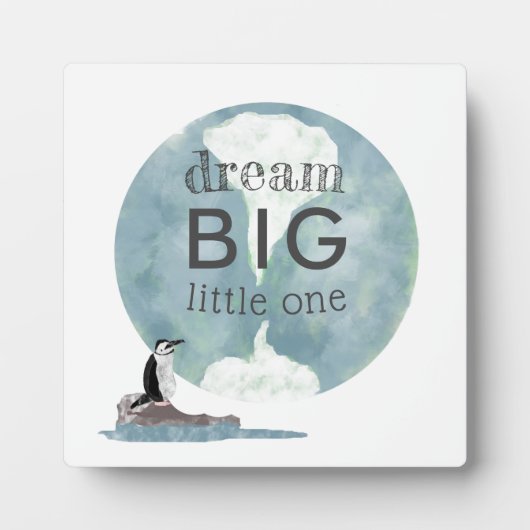 Pinguin Dream Big Little One Earth Kids Fotoplatte (Vorderseite)