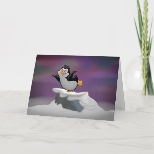 Pinguin Dreaming Grußkarte (Leere Innenseite) Karte (Vorderseite)