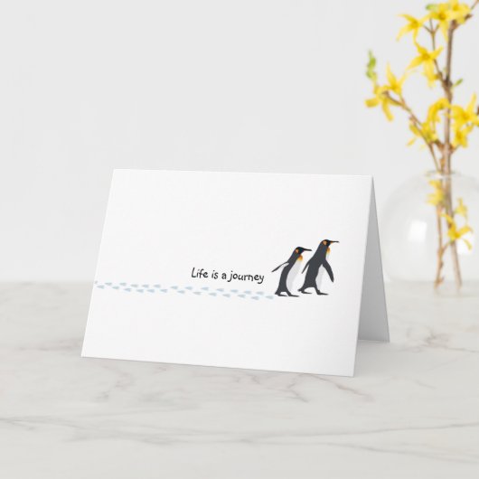 Pinguin druckt Geburtstagskarte Karte (Gelbe Blume)