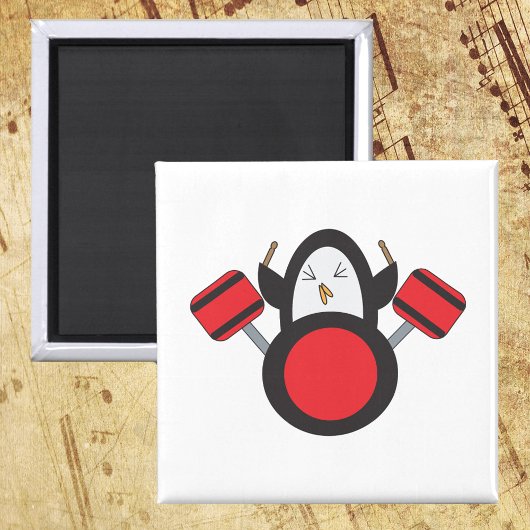 Pinguin Drummer Music Niedlich Magnet
