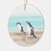 Pinguin Duo Circle Ornament (Links)