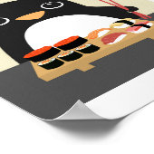 Pinguin Eating Sushi Poster Print (Ecke)