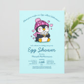 Pinguin Egg Dusche Einladung (Stehend Vorderseite)