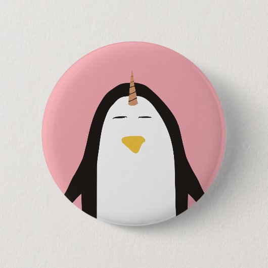 Pinguin-Einhorn Button (Vorderseite)