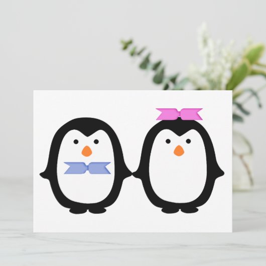 Pinguin Einladung (Stehend Vorderseite)