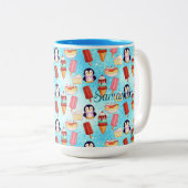 Pinguin-Eiscreme-Süßigkeiten Zweifarbige Tasse (VorderseiteRechts)