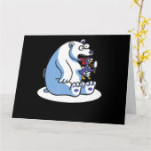 Pinguin-Eiscreme-Tier Lover Karte (Gelbe Blume)
