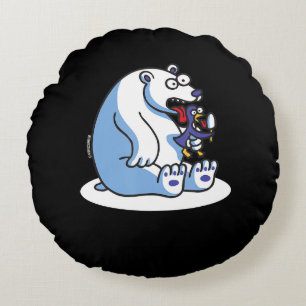 Pinguin-Eiscreme-Tier Lover Rundes Kissen