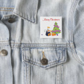 Pinguin-Engels-Weihnachten Button (Beispiel)