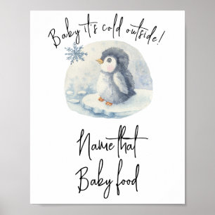 Pinguin - Errate das Babynahrungsmittel Poster