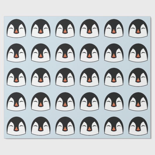 Pinguin Face Geschenkpapier (Flach)