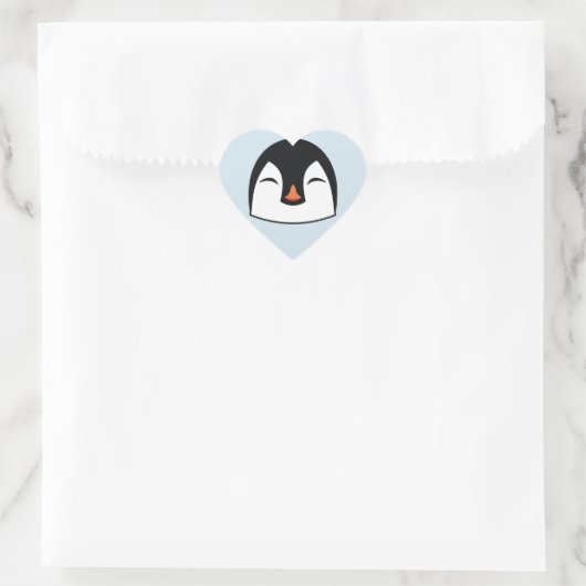 Pinguin Face Herz-Aufkleber (Tasche)
