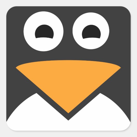 Pinguin Face Quadratischer Aufkleber (Vorderseite)