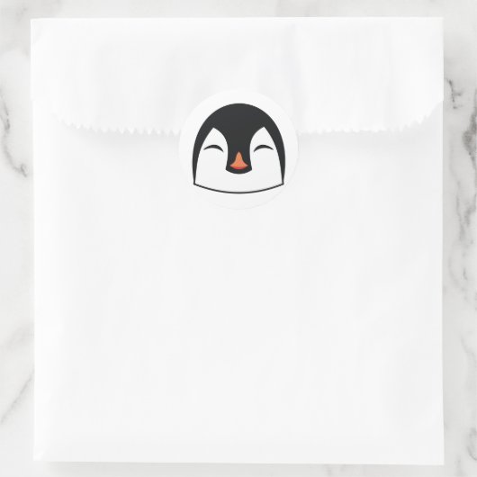 Pinguin Face Runder Aufkleber (Tasche)