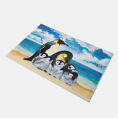 Pinguin Familie Doormat, Hauswärmespende Fußmatte (Schrägansicht)