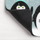 Pinguin-Familie in Schneemusepad Mousepad (Ecke)