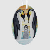 Pinguin-Familie mit Baby-Pinguin Ornament (Vorderseite)