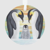 Pinguin-Familie mit Baby-Pinguin Ornament (Rückseite)