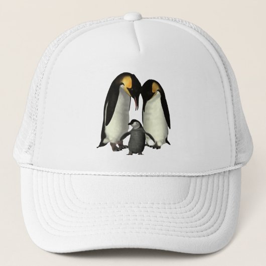 Pinguin-Familien-Hut Truckerkappe (Vorderseite)