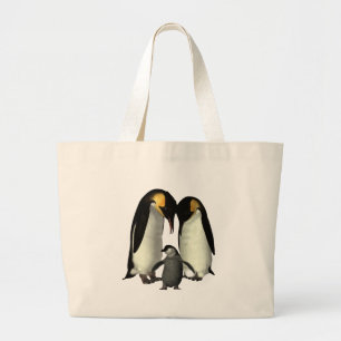 Pinguin-Familien-Tasche Jumbo Stoffbeutel