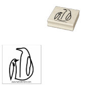 Pinguin Family Line Art Bird Gummistempel (Stempel)
