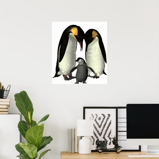 Pinguin Family Poster (Heimbüro)