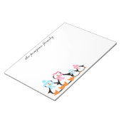 Pinguin Family Winter Custom Notepad Notizblock (angewinkelt)