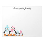 Pinguin Family Winter Custom Notepad Notizblock (Vorderseite)