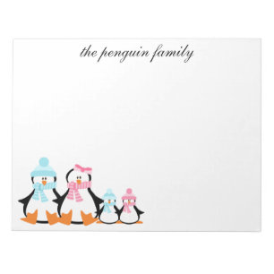 Pinguin Family Winter Custom Notepad Notizblock