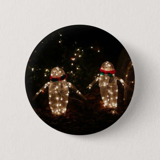 Pinguin-Feiertagslichtanzeige Button (Vorderseite)