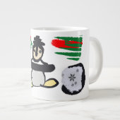 Pinguin-Felsen-Weihnachten Jumbo-Tasse (Vorderseite Rechts)
